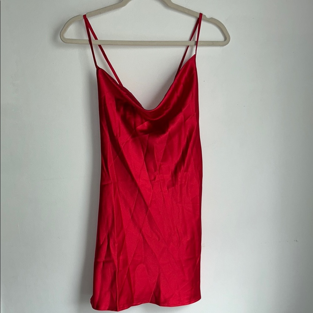 NASTYGAL Red Satin Mini Dress
